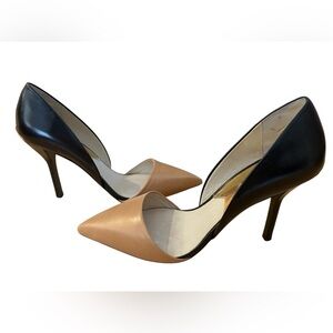 Like new Michael Kors women's leather stiletto heels size 7.5 tan and black